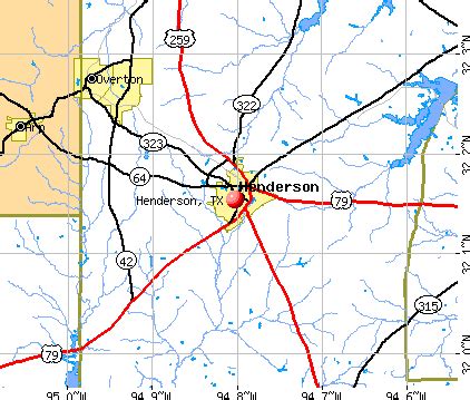 henderson tx map location.